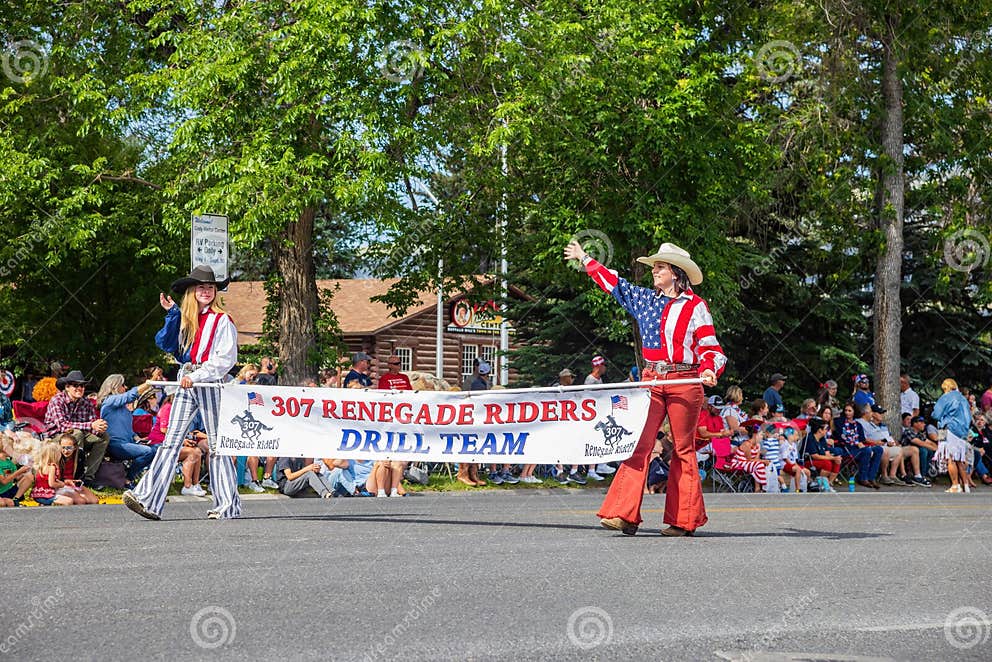 Sunny View of the Famous Cody Stampede Parade Editorial Stock Photo