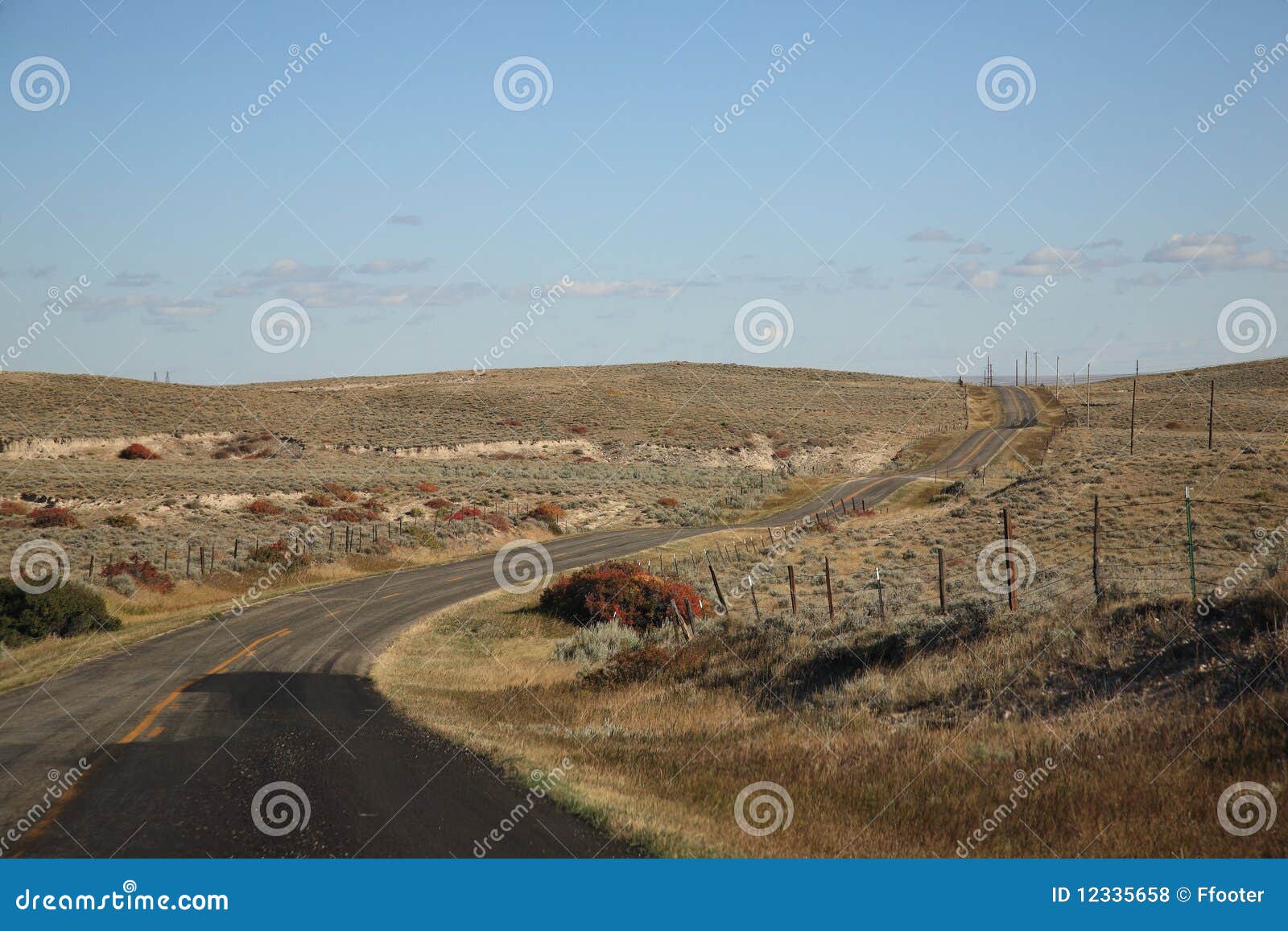 Wyoming Road stock photo. Image of isolated, barren, lane 12335658