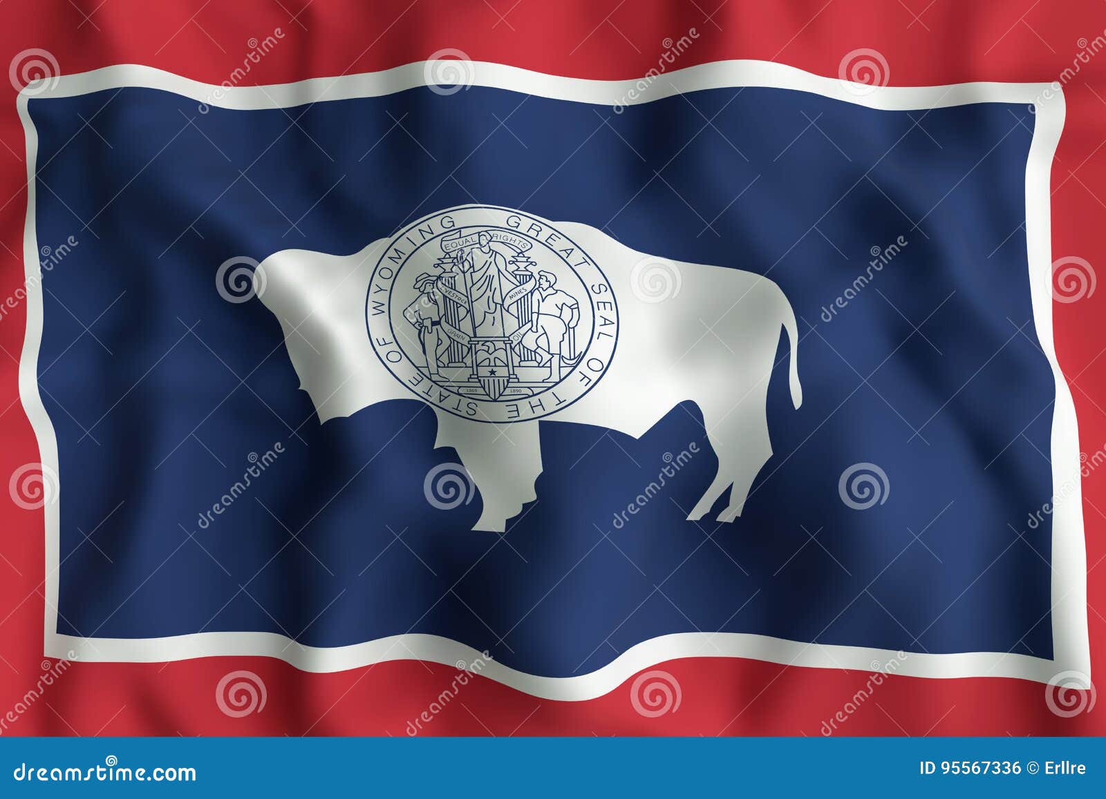 Wyoming State flag stock illustration. Illustration of american - 95567336