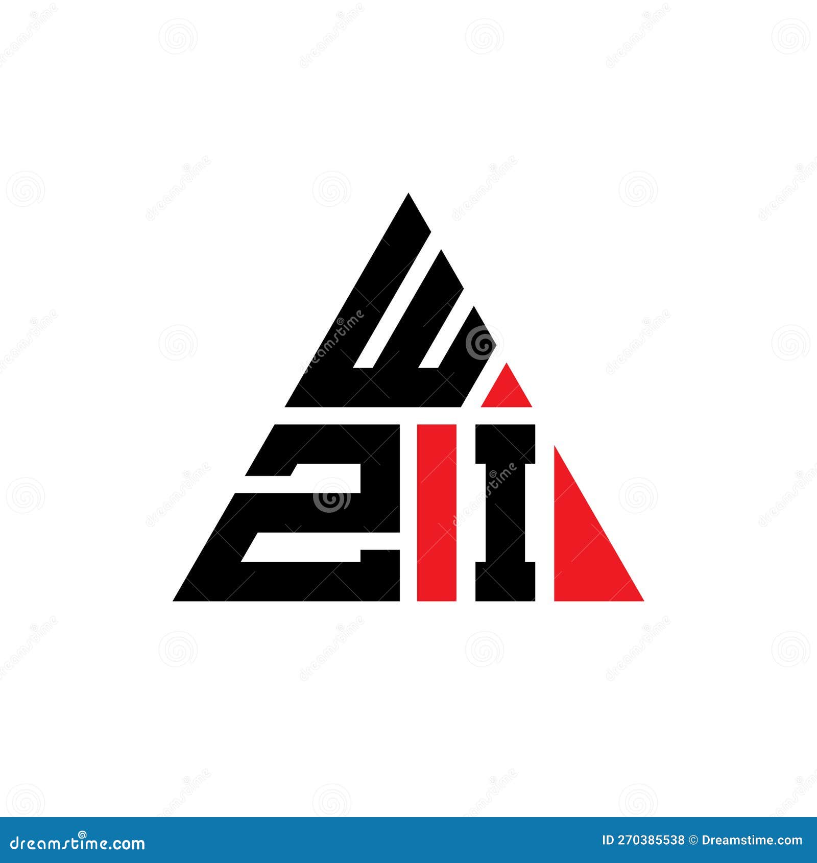 wzi triangle letter logo  with triangle . wzi triangle logo  monogram. wzi triangle  logo template with red