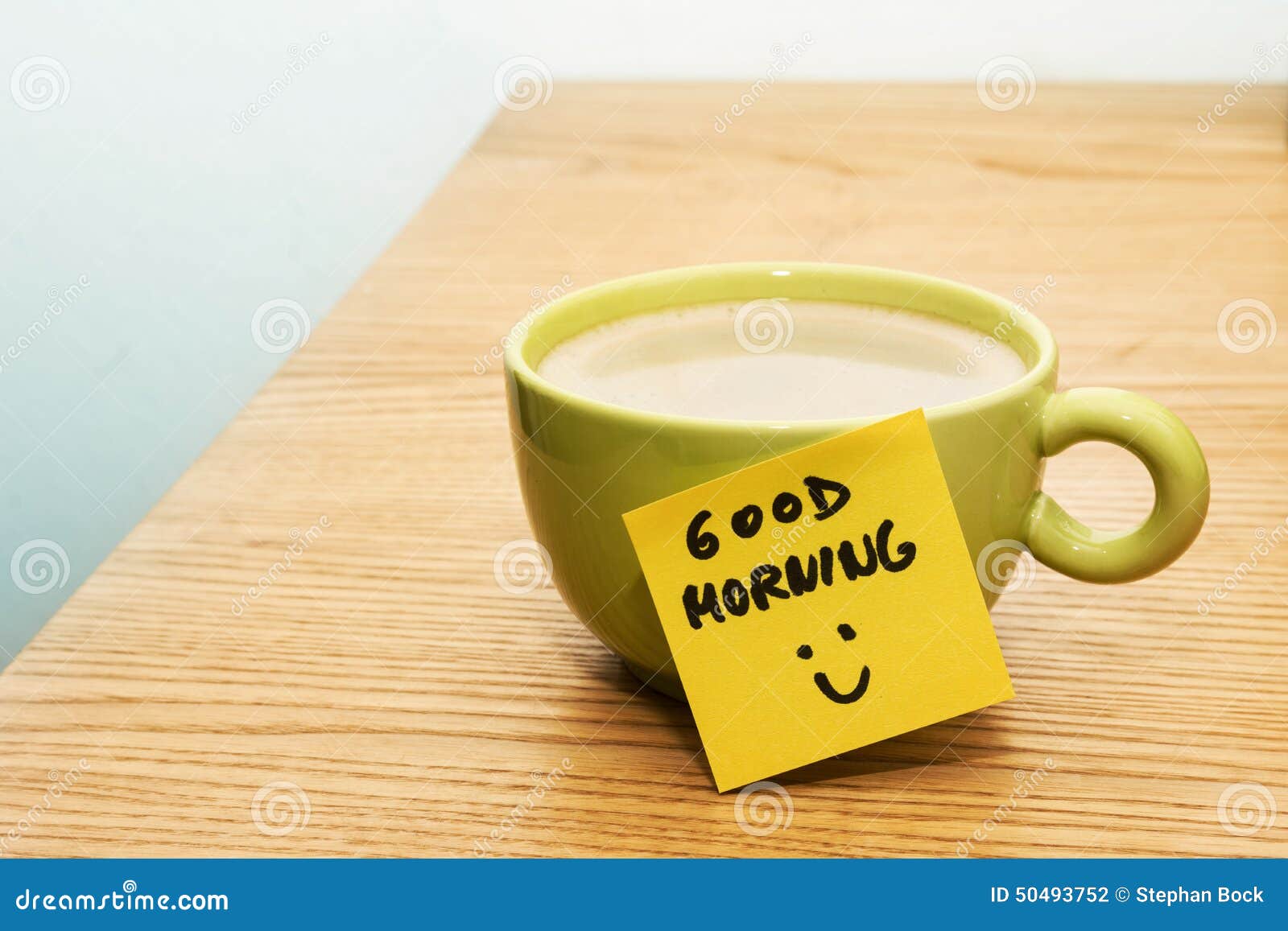 Xícara De Café, Bom Dia Da Nota De Post-it E Smiley Foto de Stock - Imagem  de positivo, escrita: 50493752