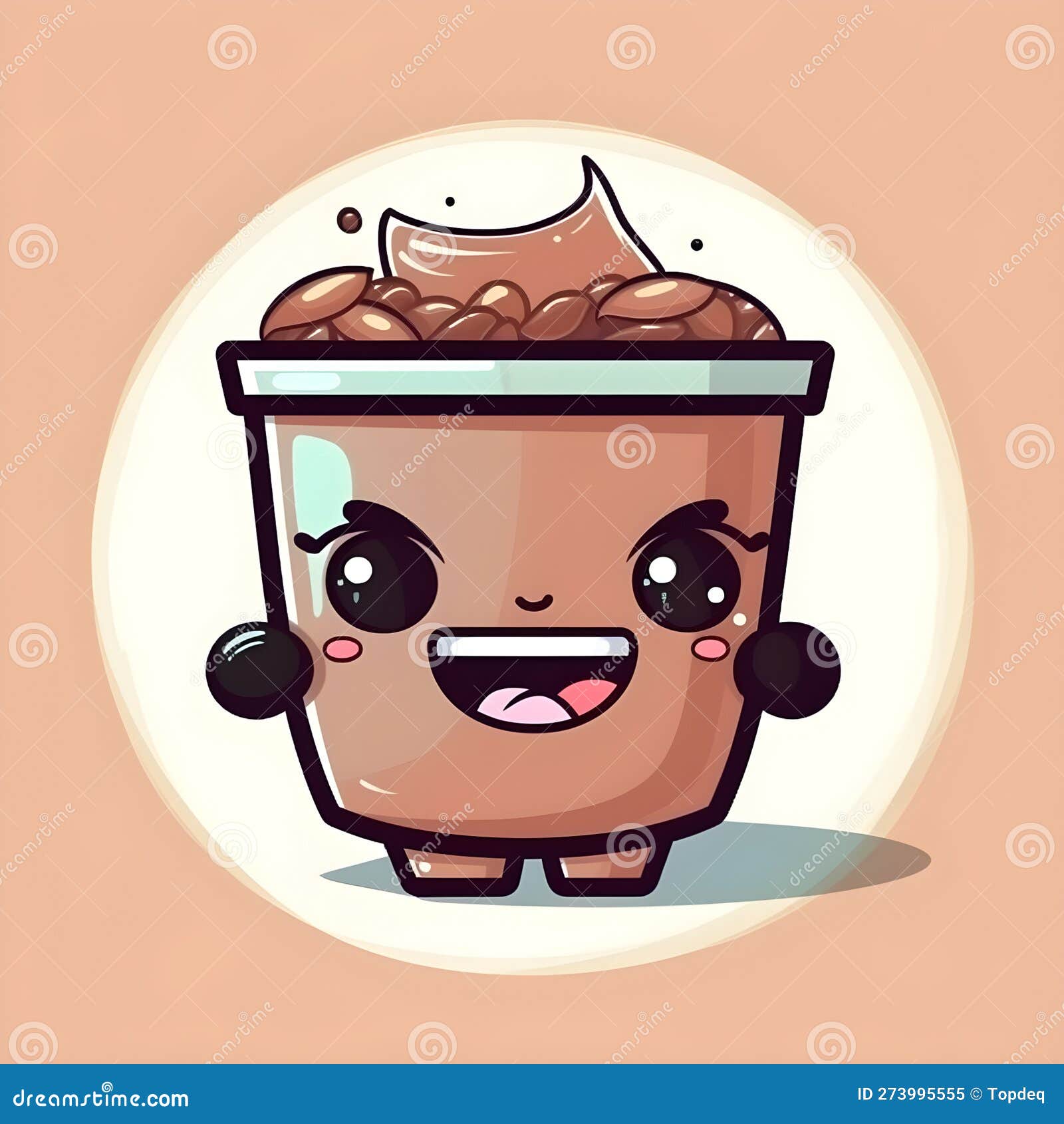 Xícara De Chá De Café Kawaii Fofa Com Personagem De Desenho Animado  Ilustração Stock - Ilustração de brincalhona, relaxamento: 273995555