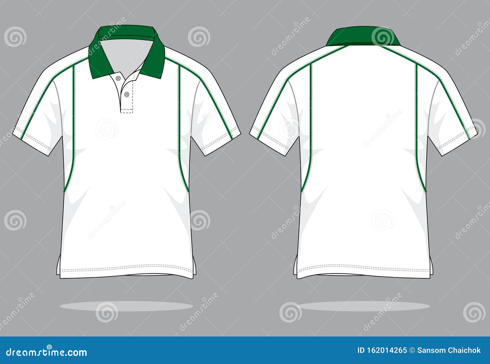 Polo Shirt Design Vector with White/Green Colors. Stock Illustration ...