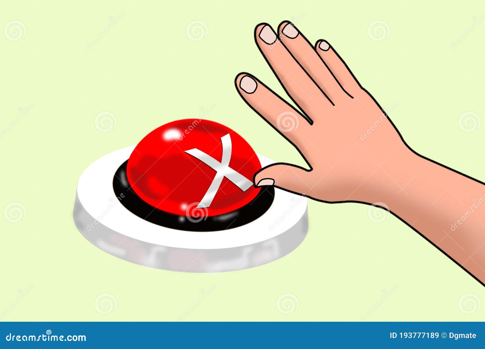 x button used in contests with judge`s hand
