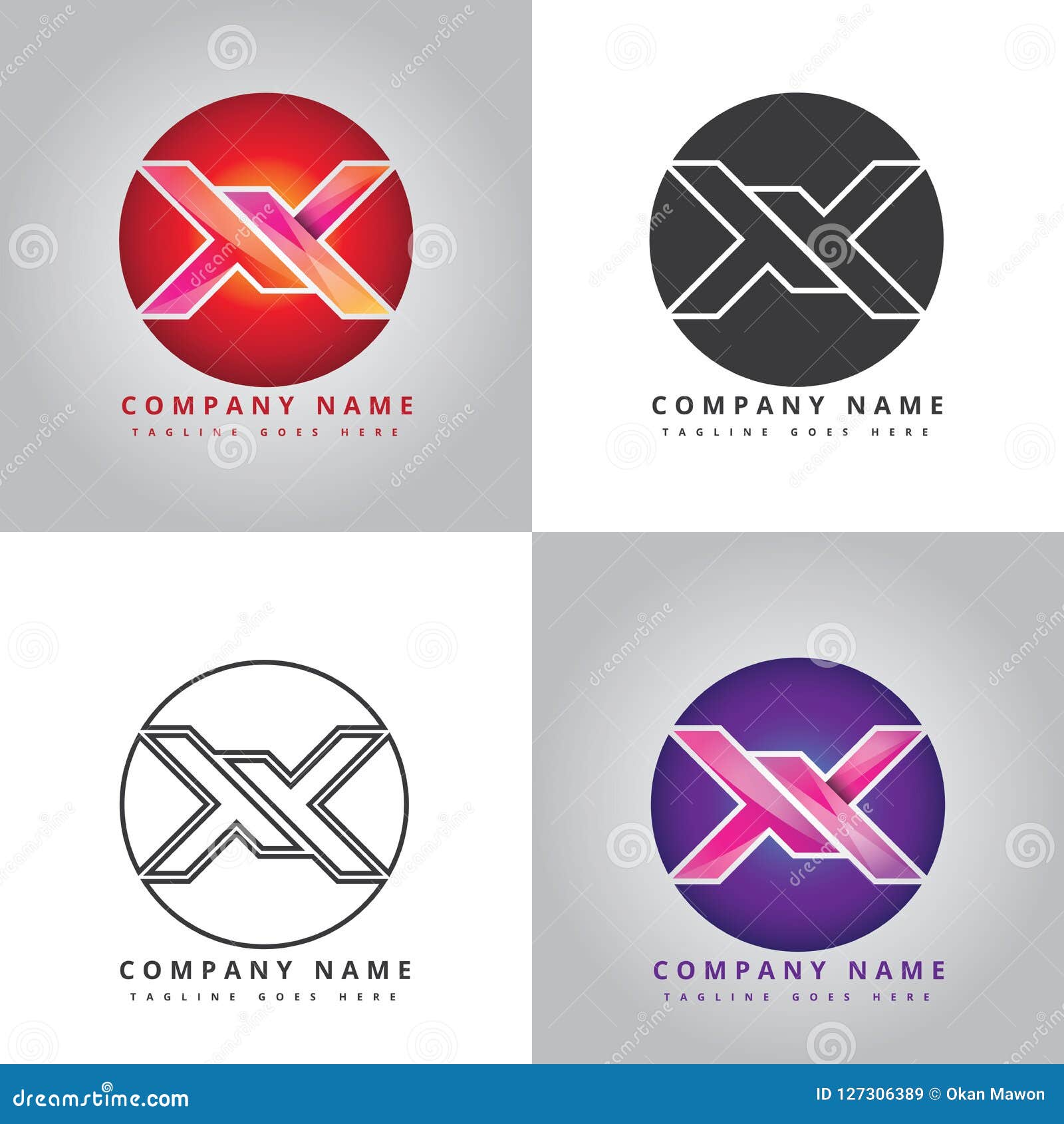 X Company Logo Design Inspiration Vector Image Stock Vector Illustration Of Colorful Company