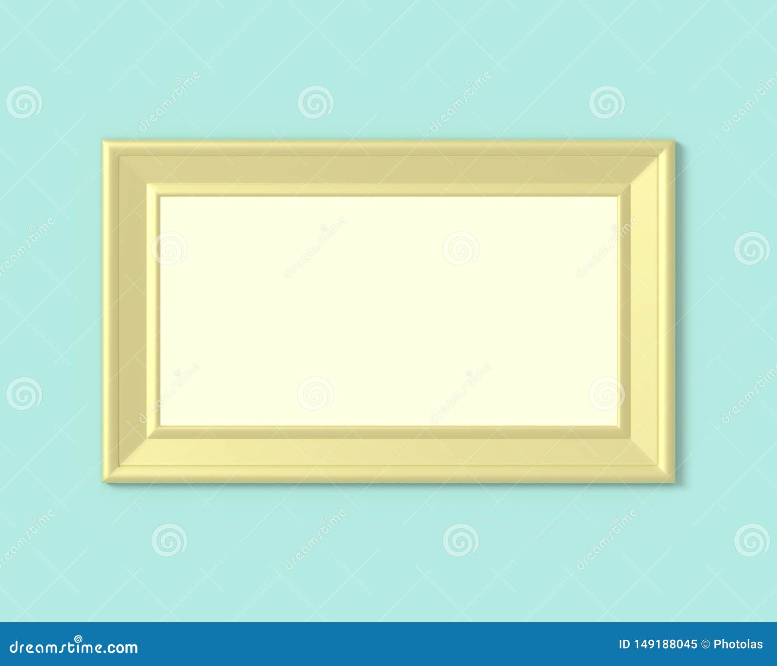 1x2 horizontal landscape frame mockup. realisitc paper, wooden or plastic gold blank for photographs.  poster frame mock