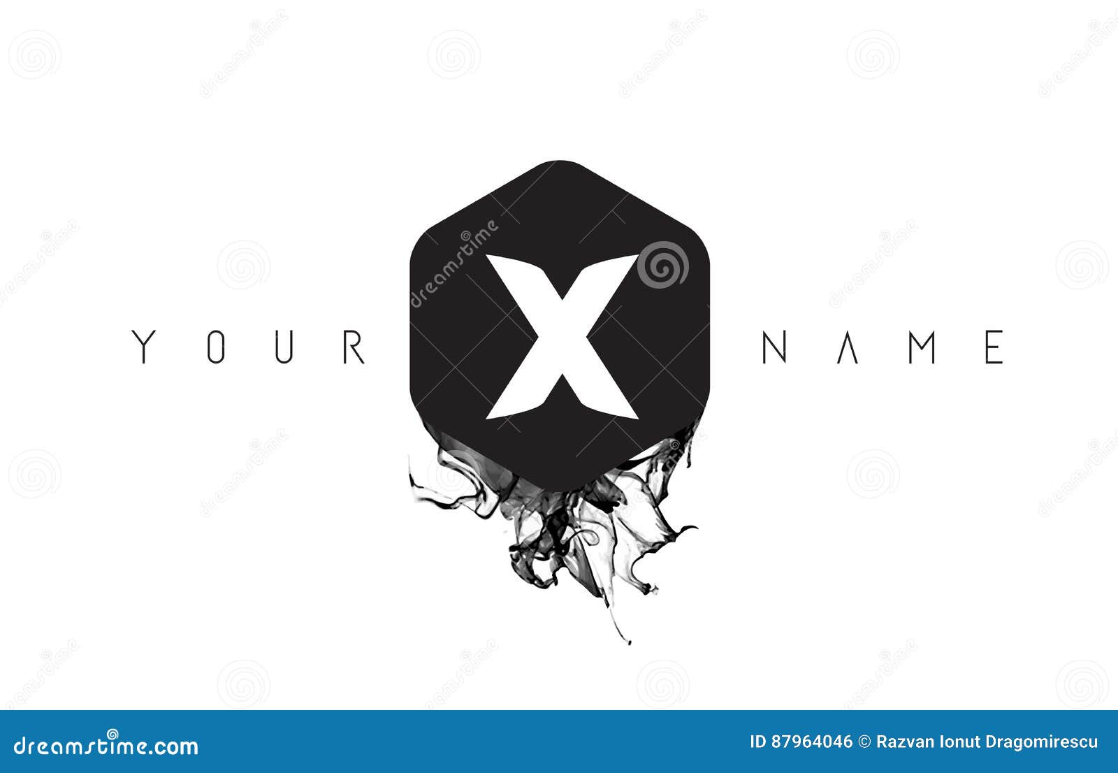 X Letter Logo Design with Black Ink Spill Stock Vector Illustration of trendy, letters 87964046