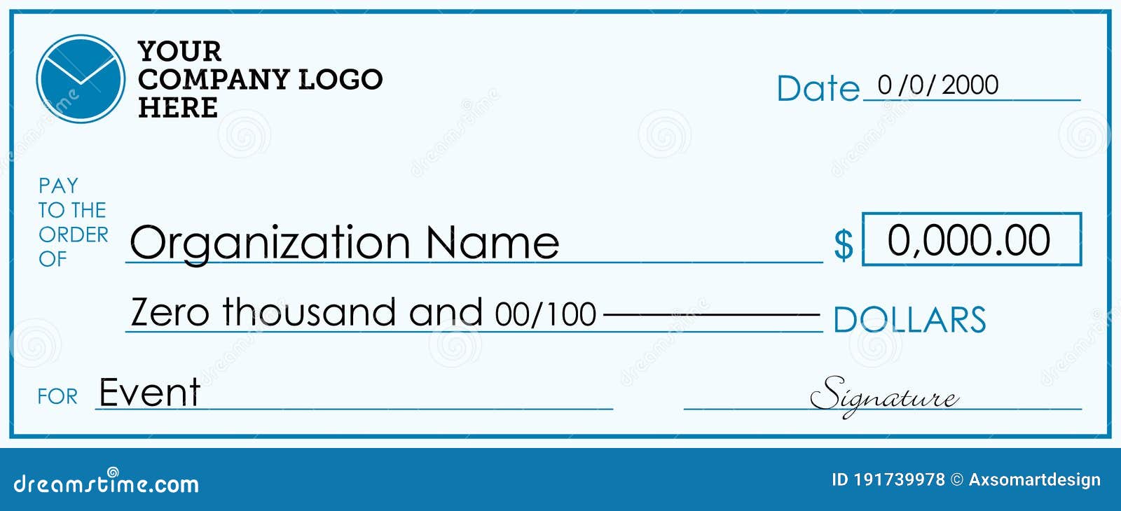 Large Presentation Check Template  Giant Check for Fundraisers In Presentation Check Template