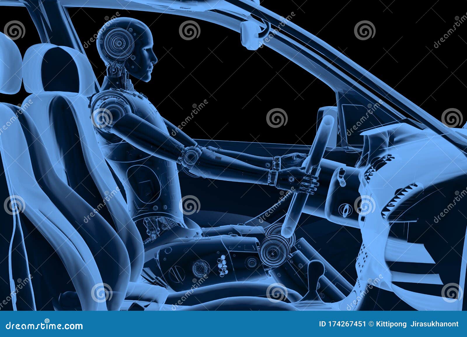 Xray dummy in car stock illustration. Illustration of drive 174267451
