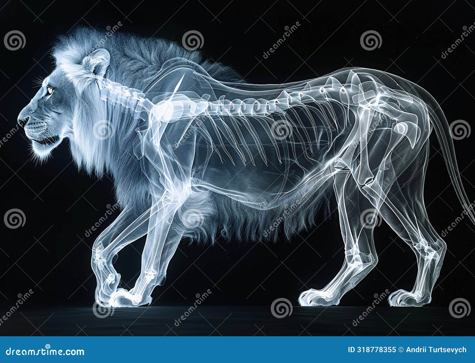 The skeletal structure of the human body biohacking stock photo