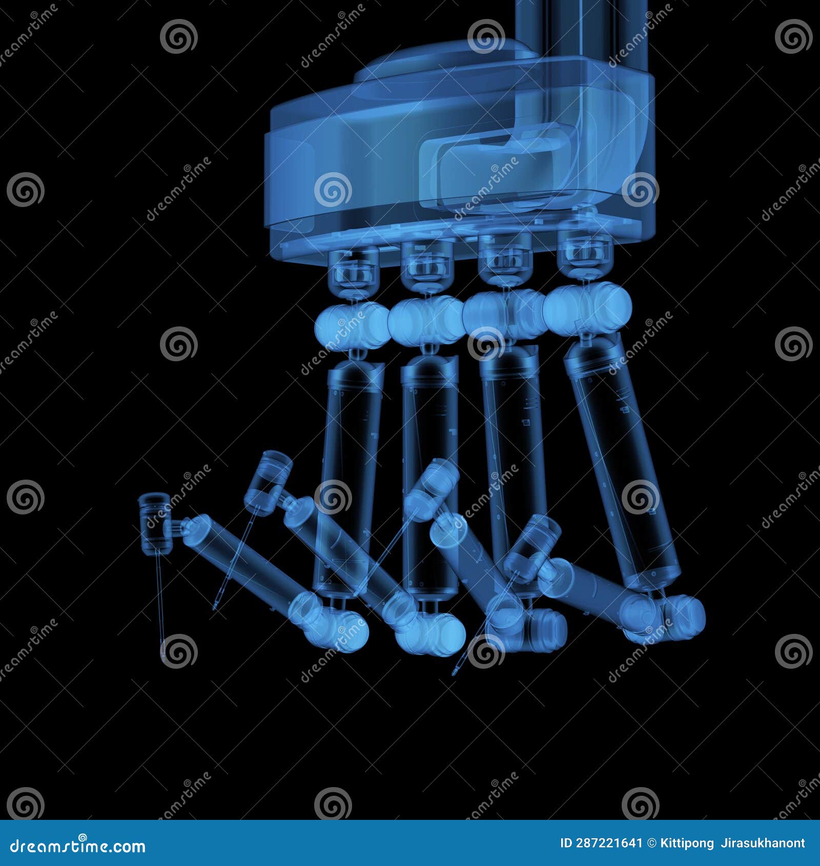 x-ray robotic assisted surgery  on black