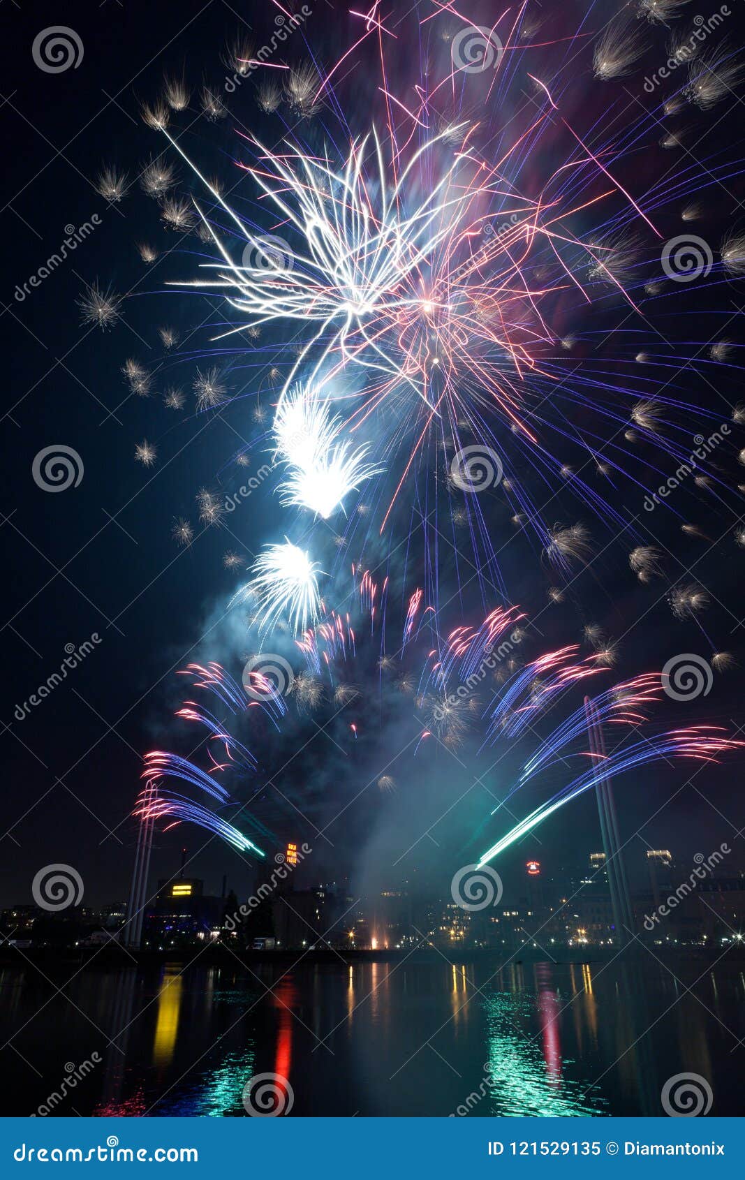 Colorful Fireworks Lighting Up the Night Sky in Minneapolis, Minnesota