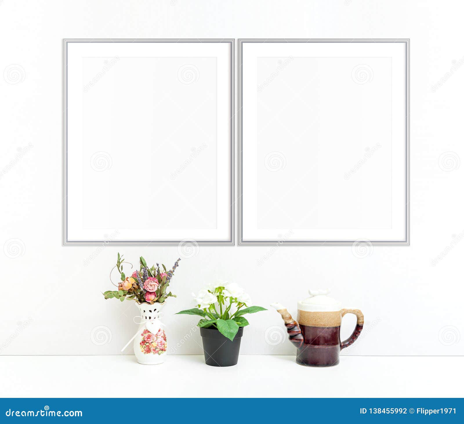 Download 8x10 16x20 Set Of Two Vertical Frame Mockup Stock Photo Image Of Showcase Decor 138455992