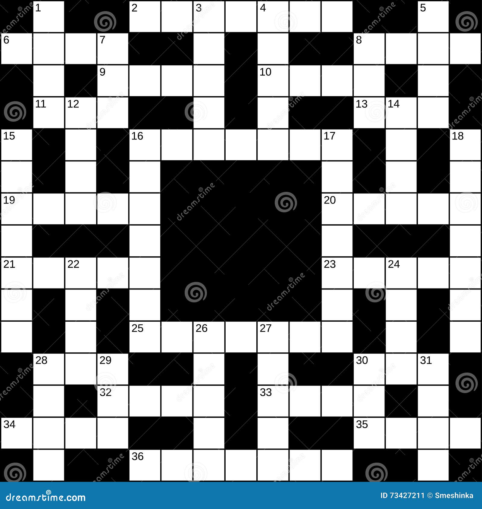 15x15 Squares Empty British style Crossword Grid For 36 Words With 15x15 Squares Empty British style Crossword Grid For 36 Words With
