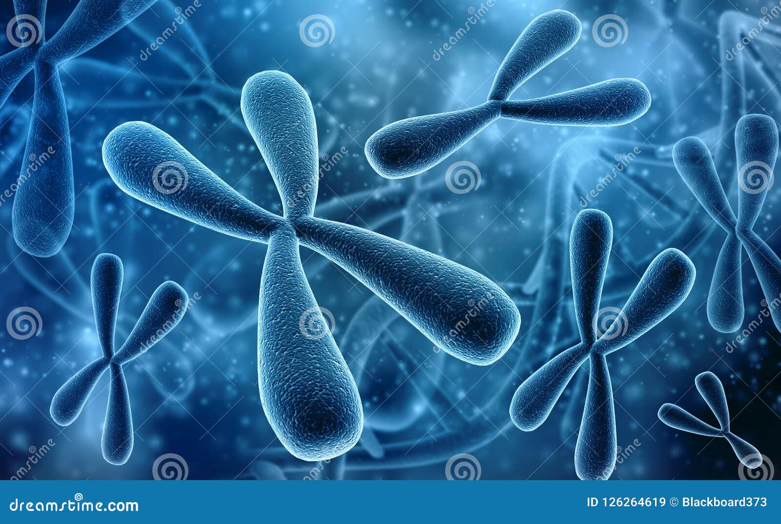 3d rendered  of chromosomes. genetics concept