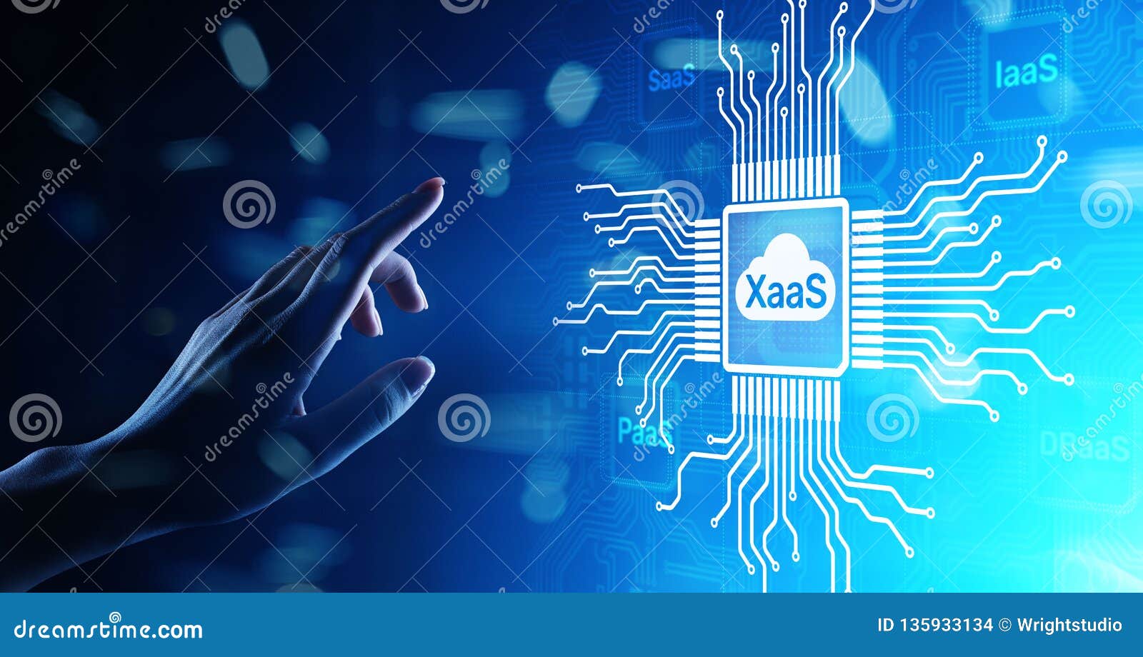 xaas paas saas iaas dbaas infrasstructure service data base platform development solution for business.