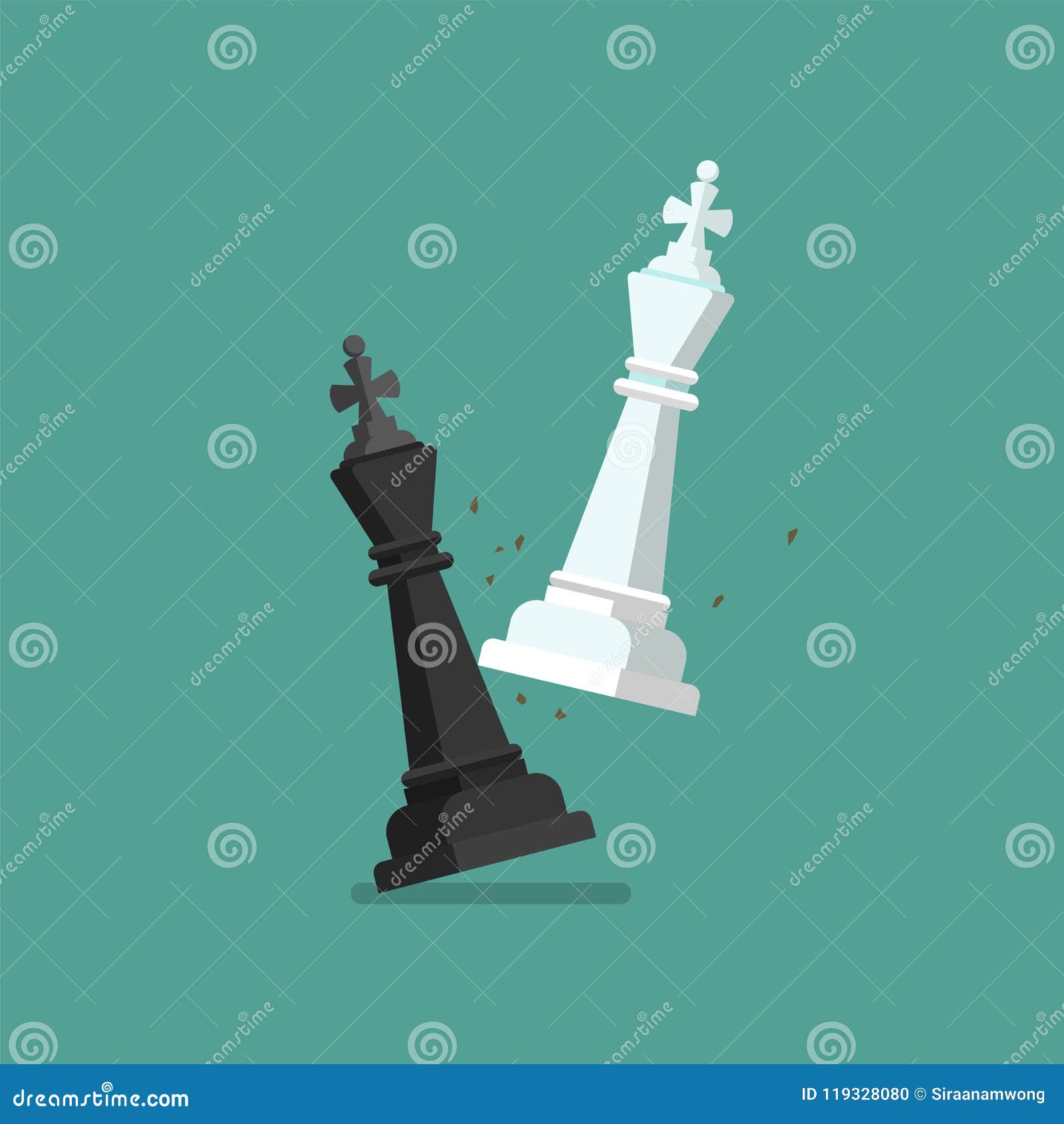 Destruição Rei Xadrez Branco Ilustração Conceitual Checkmate Com