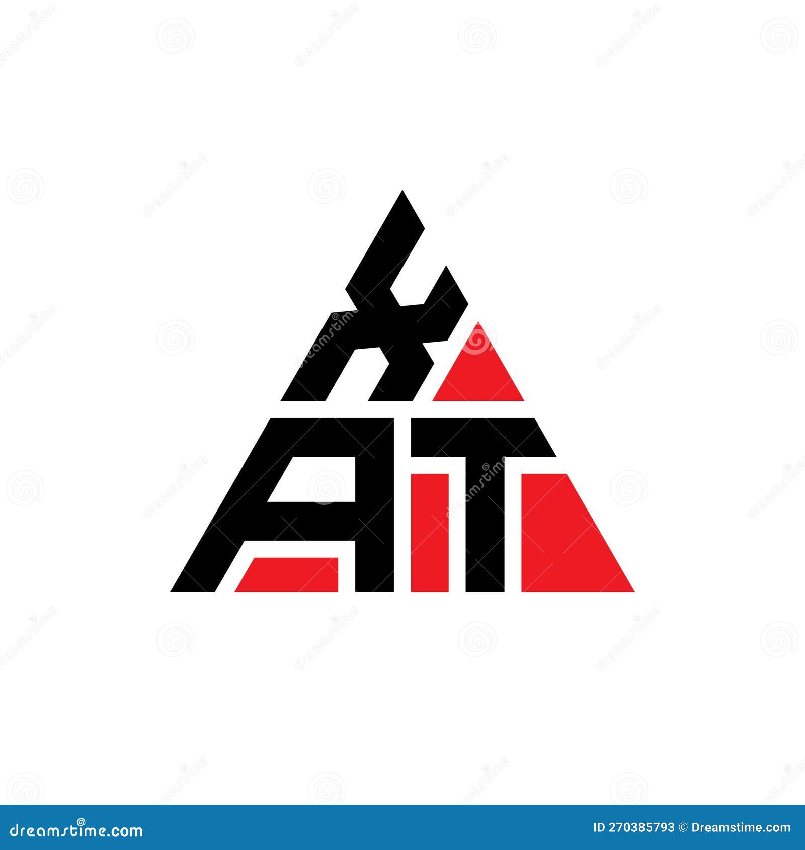XAT Triangle Letter Logo Design with Triangle Shape. XAT Triangle Logo Design Monogram Stock
