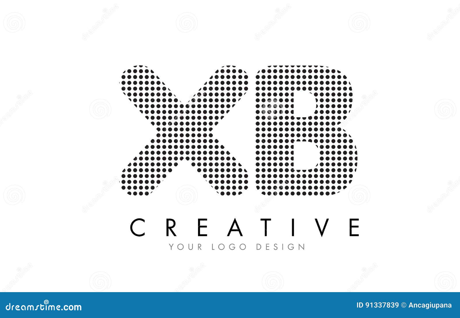 XB X B Letter Logo with Black Dots and Trails. Stock Vector ...