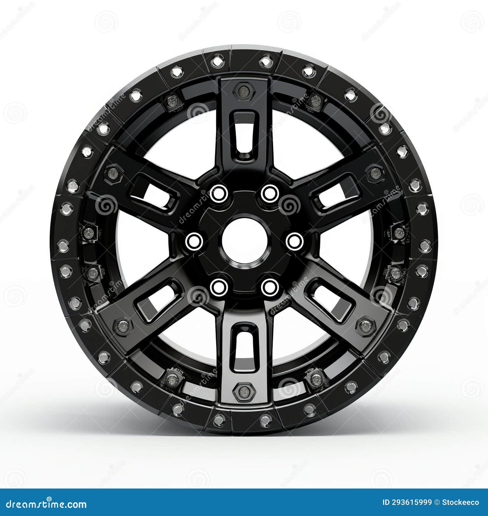 oem black wheel  - photorealistic rendering on white background