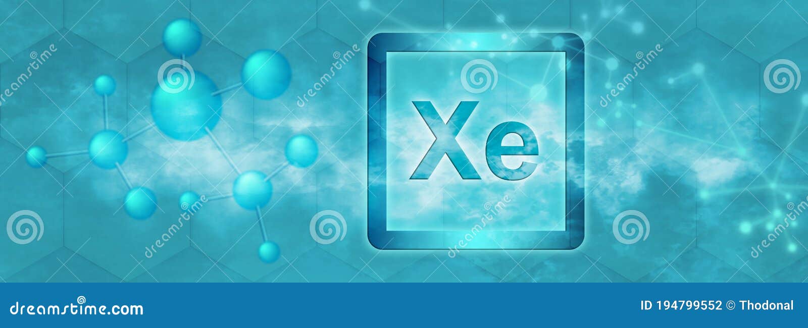 Xe Symbol. Xenon Chemical Element Stock Illustration - Illustration of ...