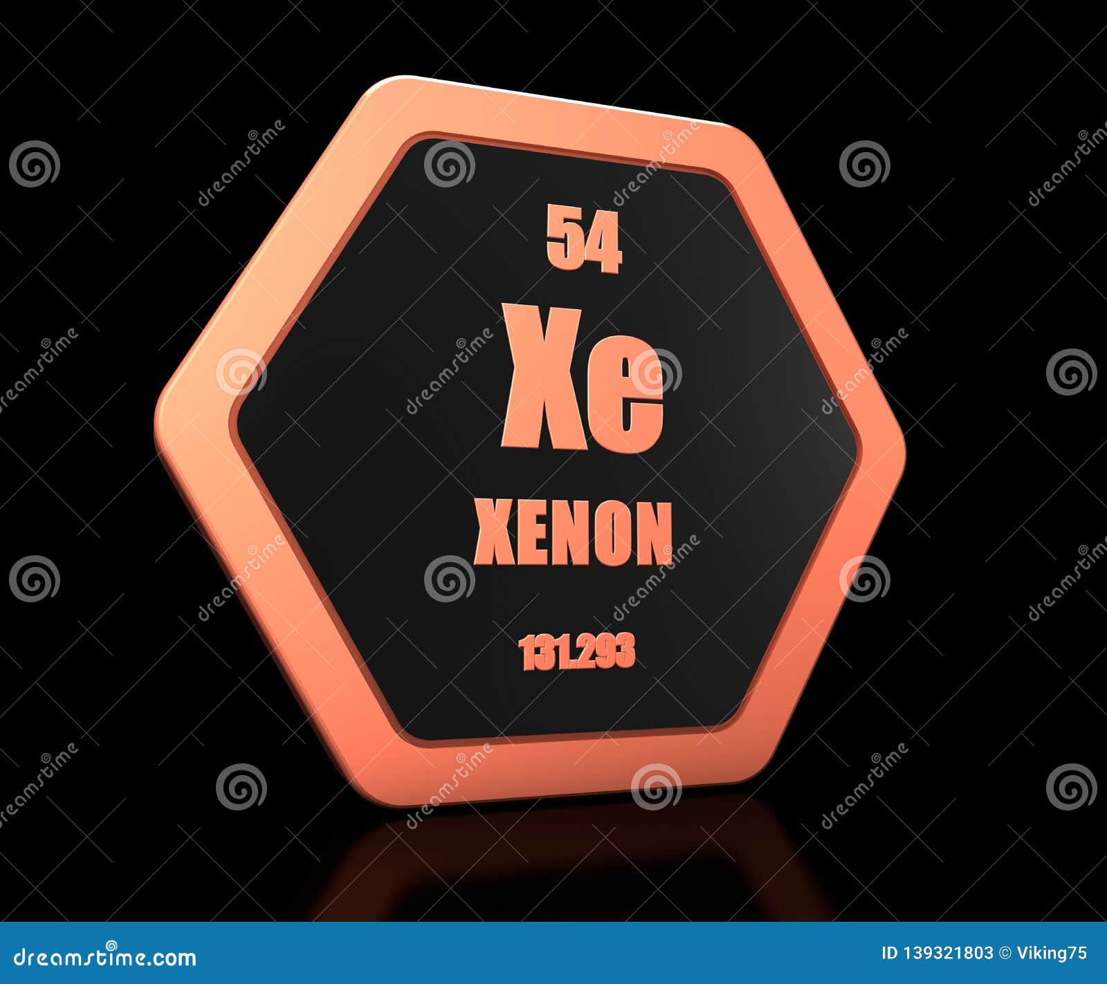 Xenon Chemical Element Periodic Table Symbol 3d Render ...