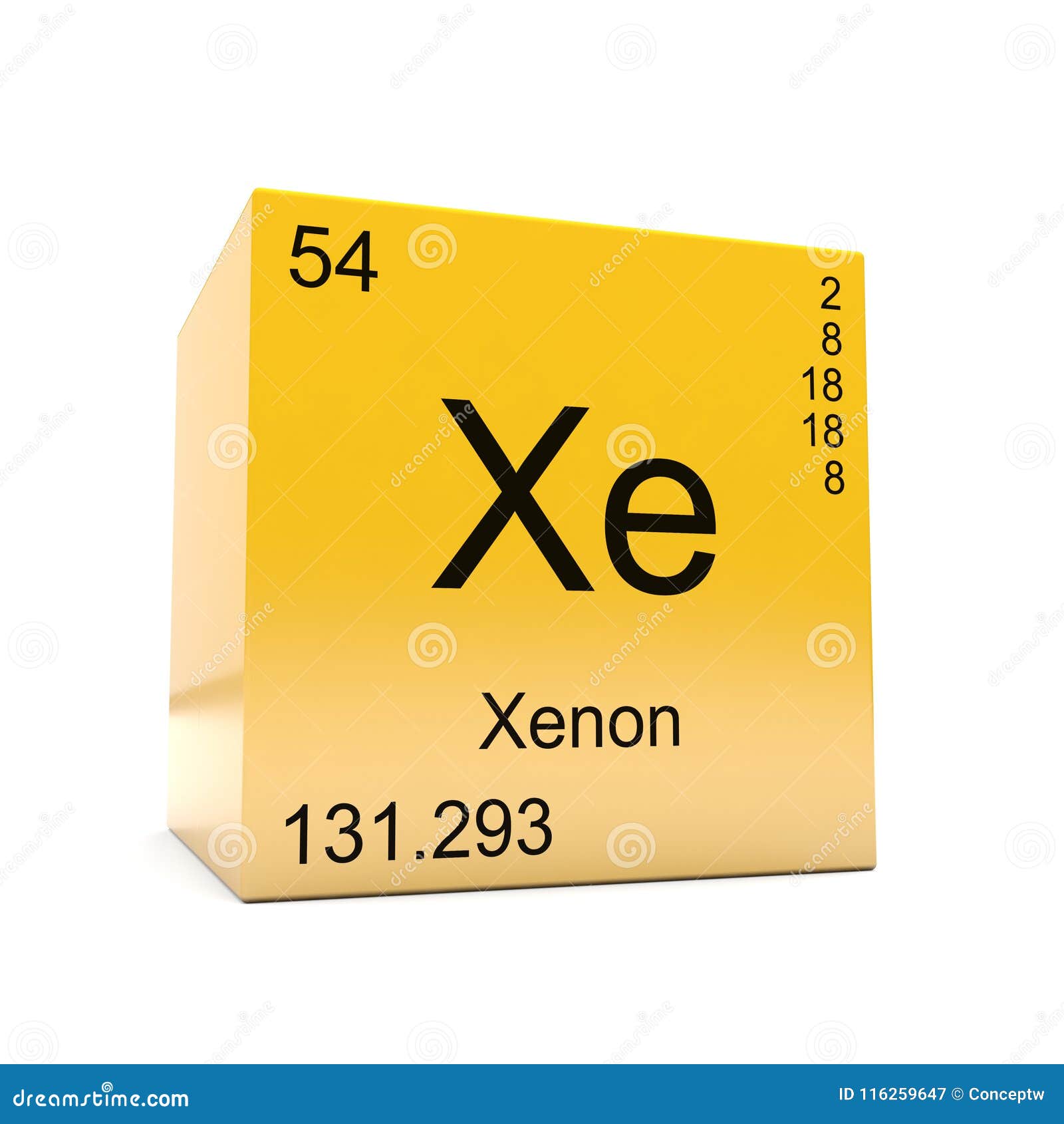 Xenon Chemical Element. Chemical Symbol With Atomic Number And Atomic ...