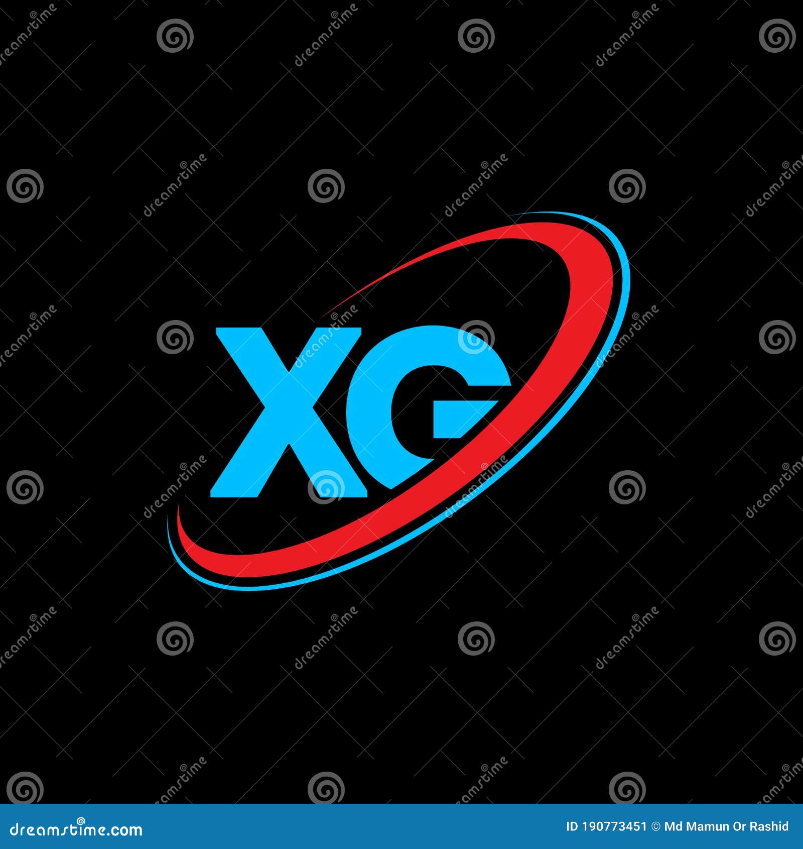 XG X G Letter Logo Design. Initial Letter XG Linked Circle Uppercase