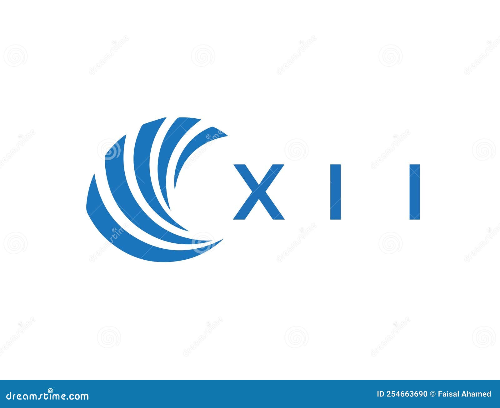 Xii Letter Logo Design On White Background Xii Creative Circle Letter