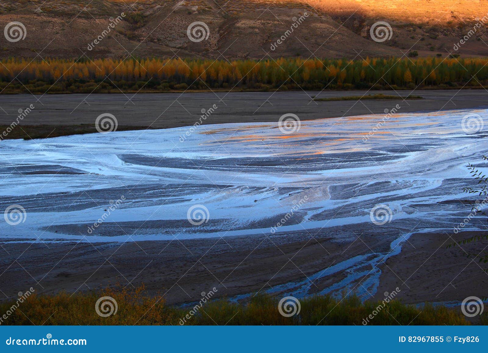 xilamulun river in the sunset