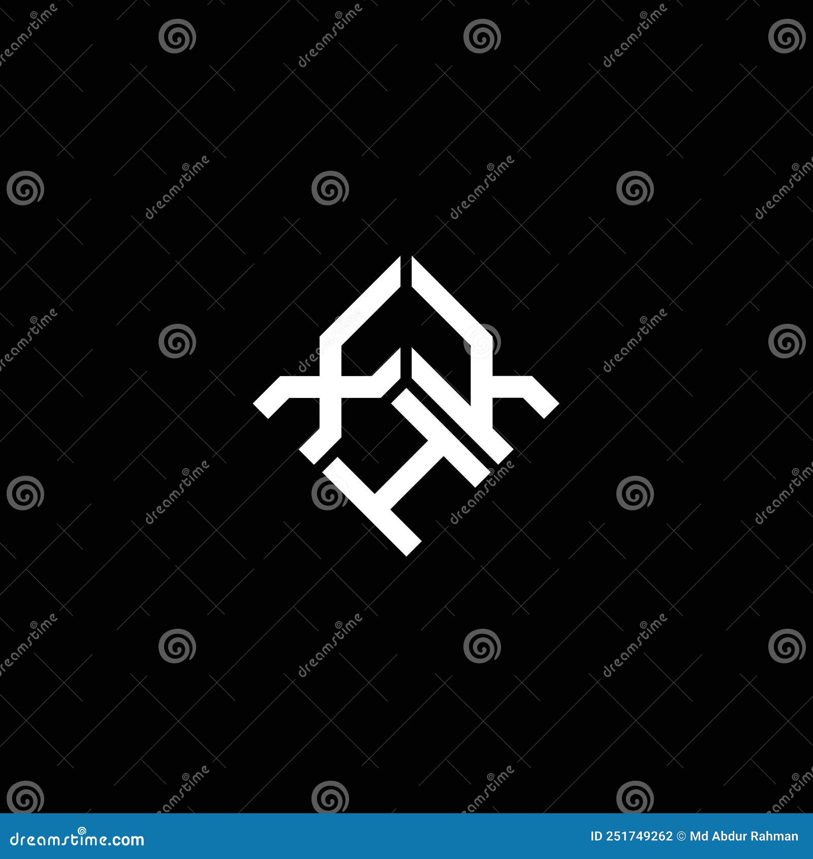 XKH Letter Logo Design on Black Background. XKH Creative Initials ...