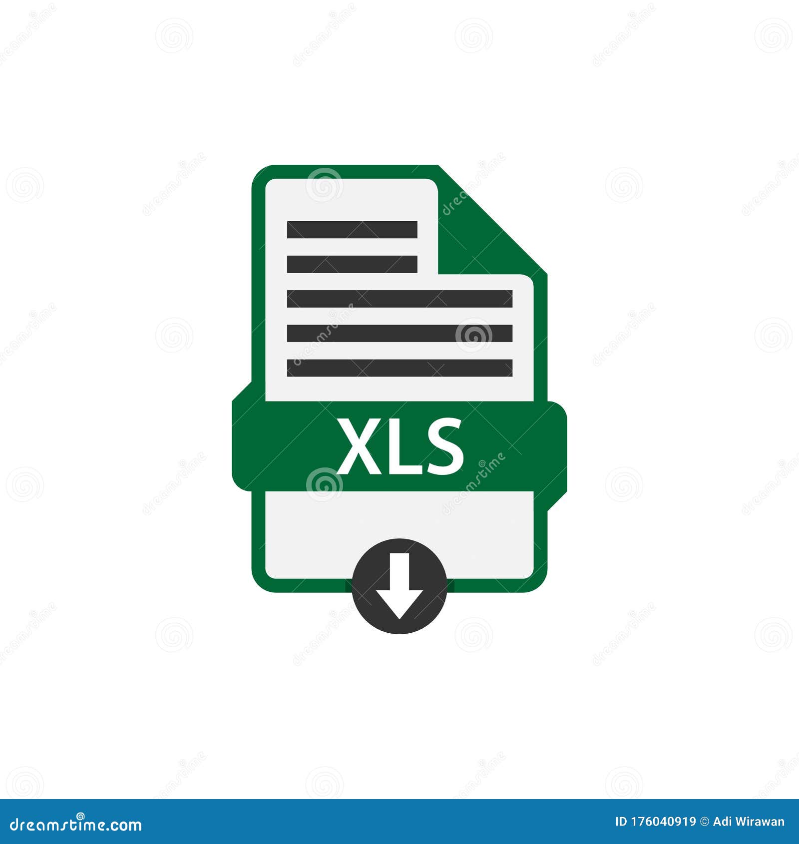 XLS Document Download File Vector Stock Vector - Illustration of