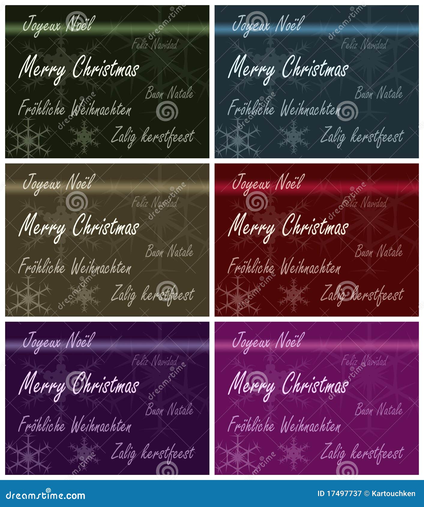 Xmas Card Multiple Languages Royalty Free Stock 