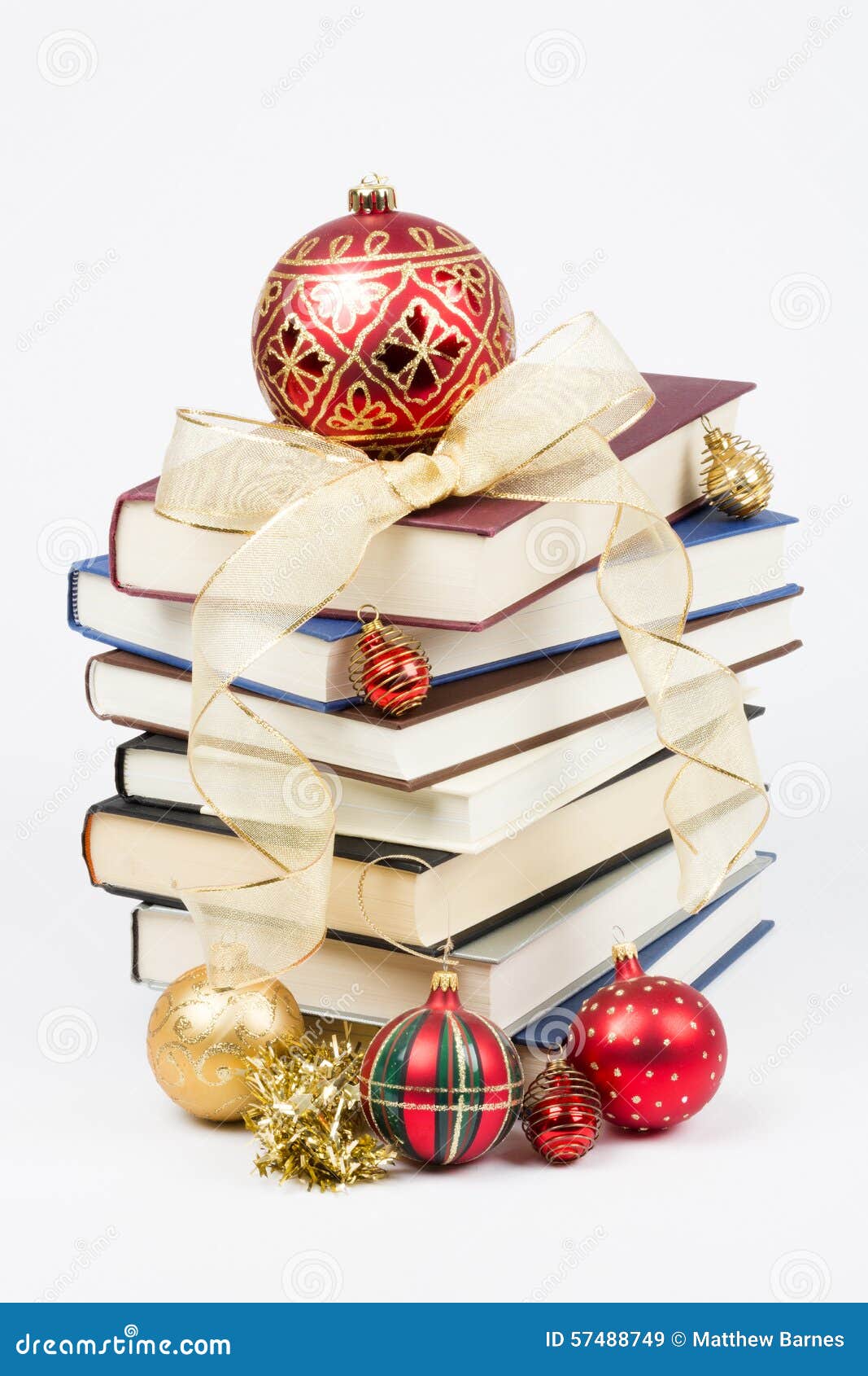 Xmas Stack Of Books  Stock Photo Image 57488749