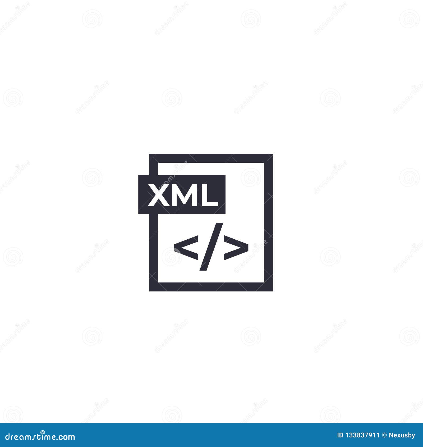 Xml File Icon On White Stock Vector Illustration Of Learning