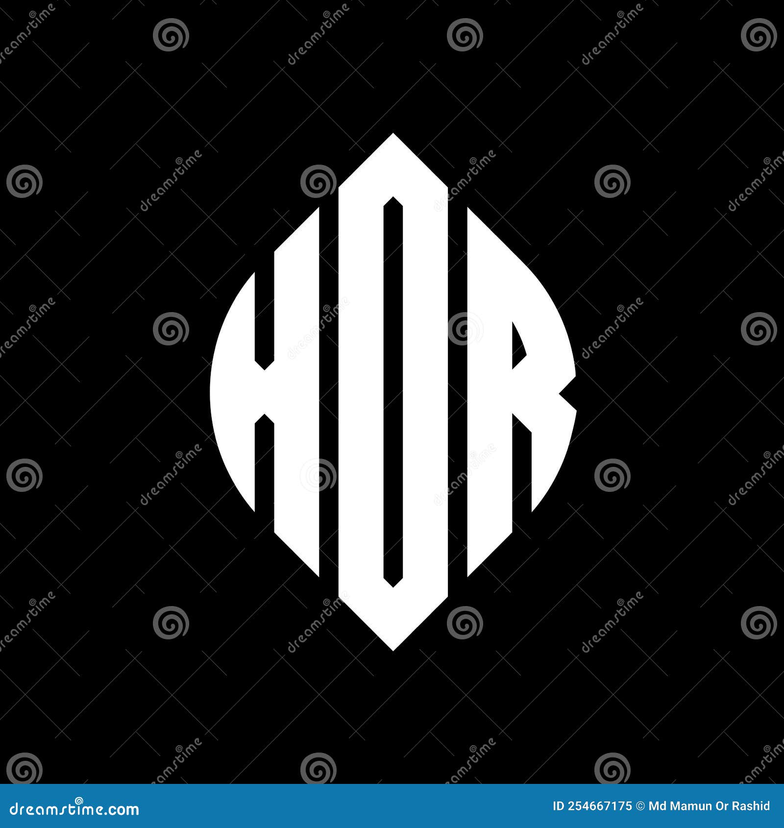 xor circle letter logo  with circle and ellipse . xor ellipse letters with typographic style. the three initials form a
