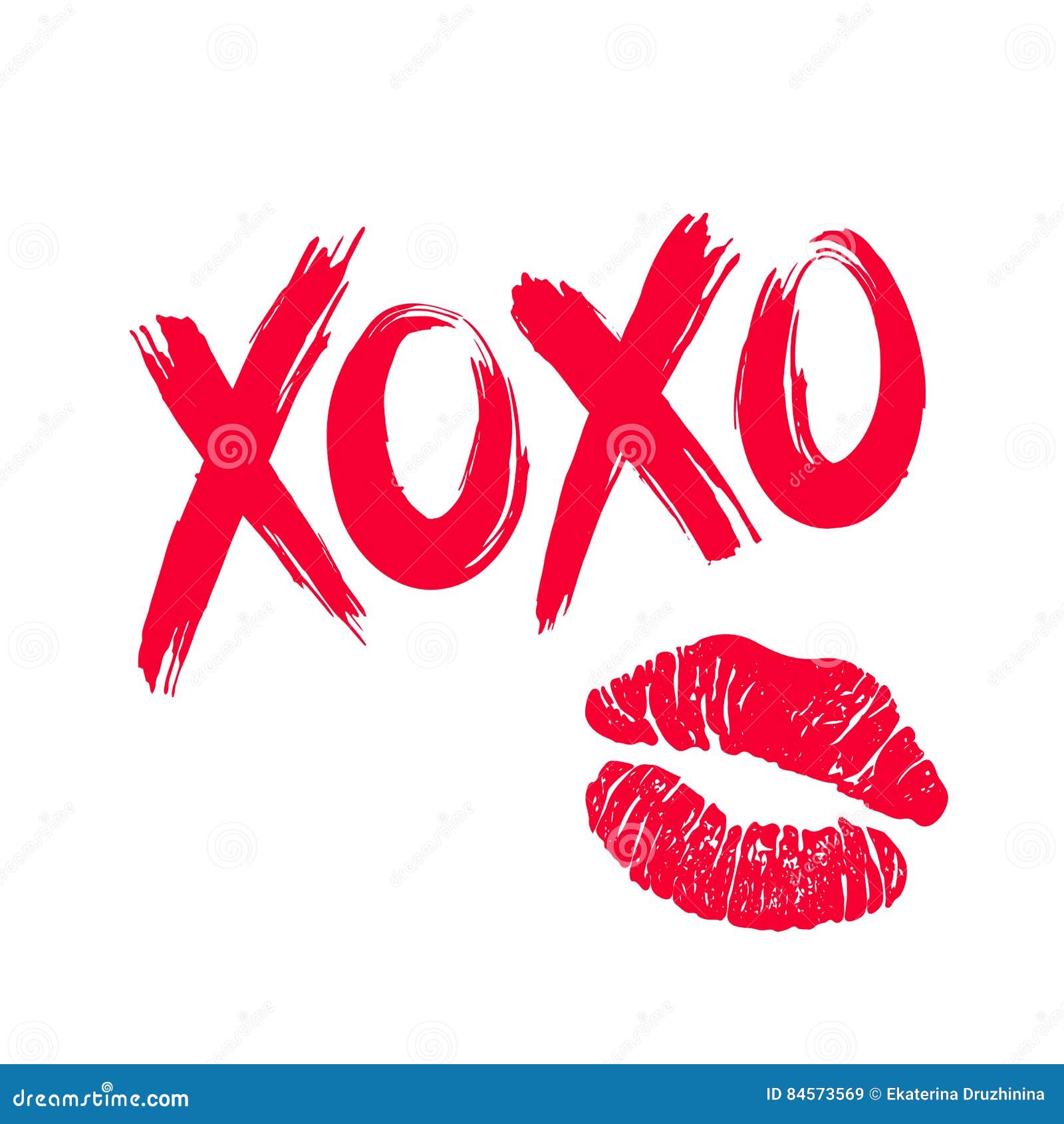 xoxo and lipstick kiss