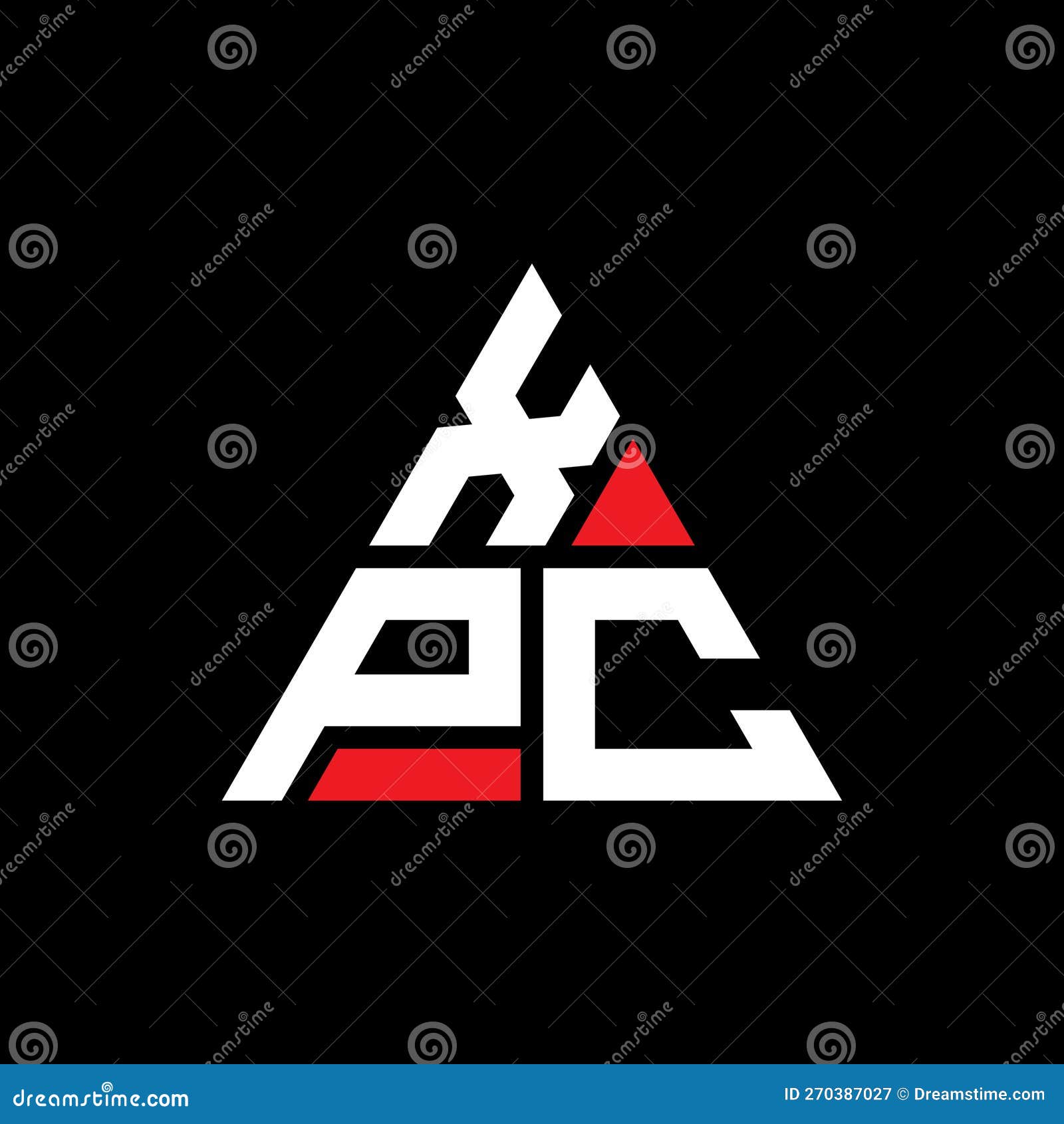 xpc triangle letter logo  with triangle . xpc triangle logo  monogram. xpc triangle  logo template with red