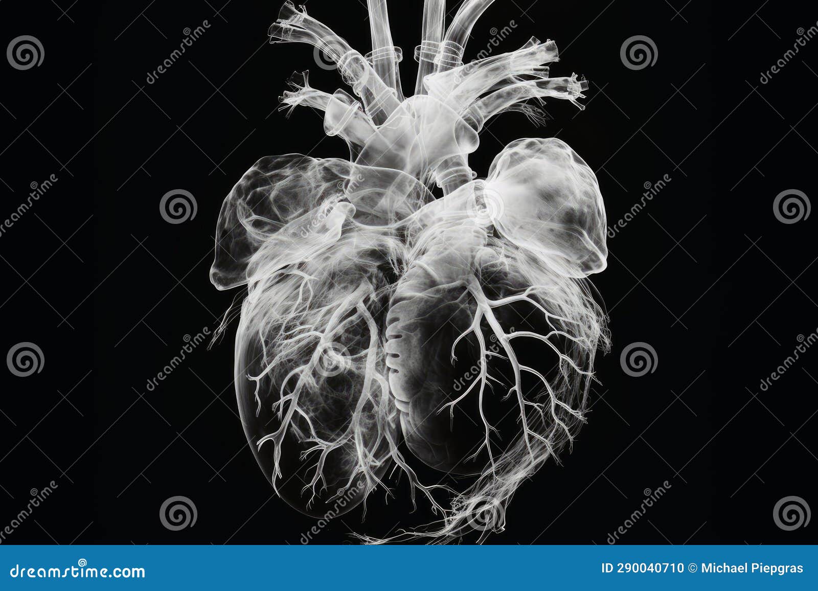 An Xray Image of a Human Heart Stock Illustration Illustration of