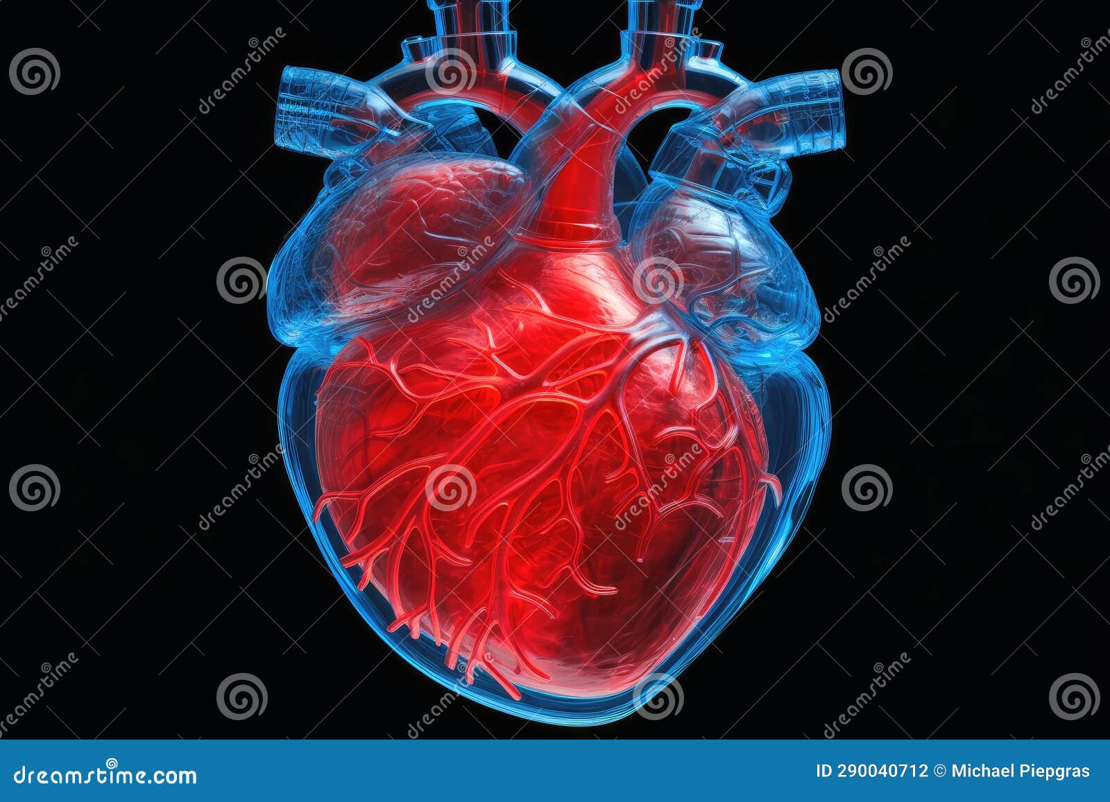 An Xray Image of a Human Heart Stock Illustration Illustration of