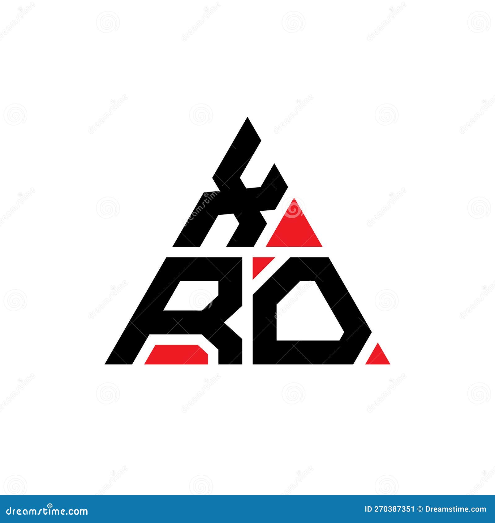 XRO Triangle Letter Logo Design with Triangle Shape. XRO Triangle Logo
