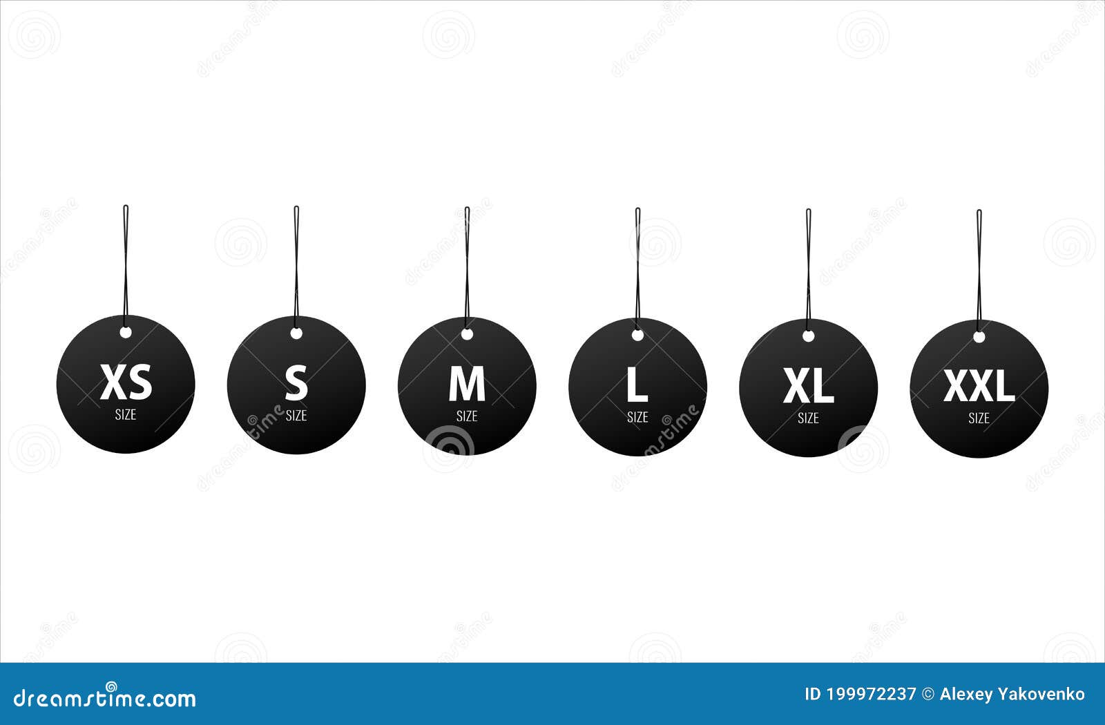 Clothes sizes sign xs s m l xl xxl icon Royalty Free Vector