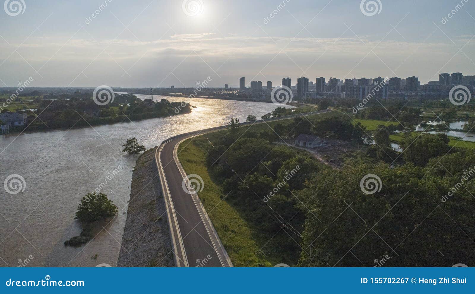 xuancheng, anhui province, china: river levels rise after typhoon lekima