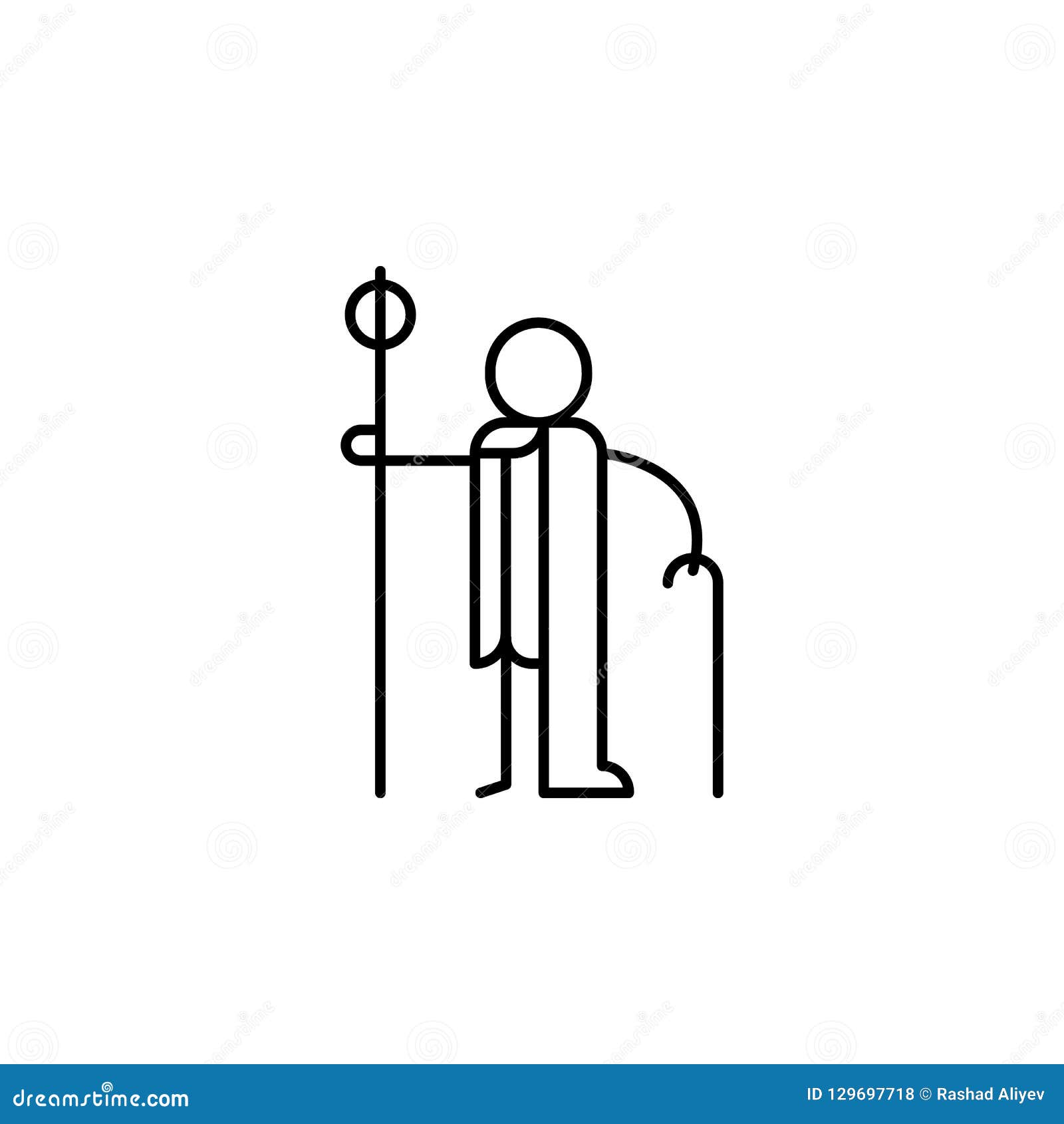 xuanzang, monk icon.  of people in travel line icon. thin line icon for website  and development, app development. pr
