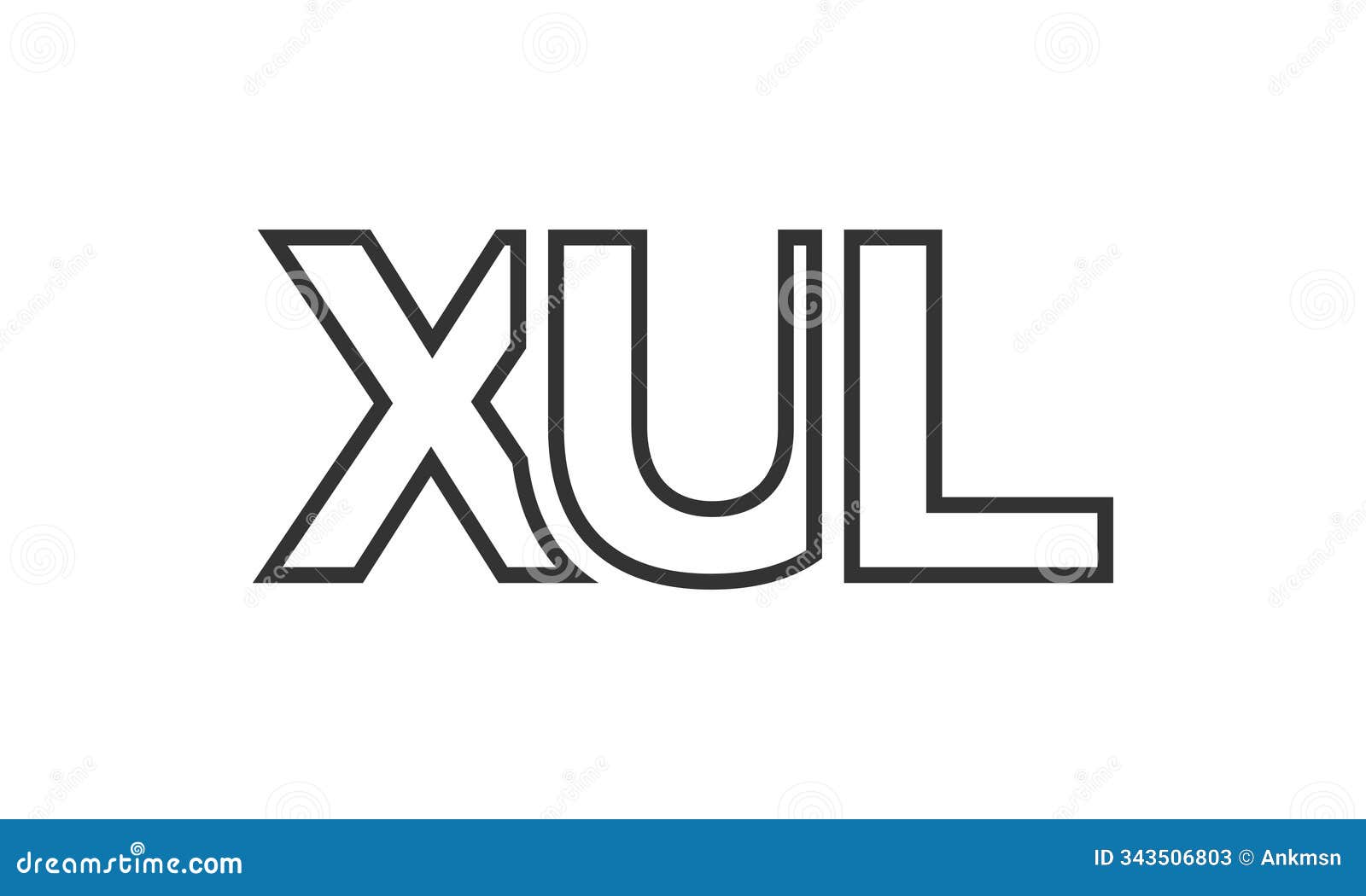 xul logo  template with strong and modern bold text. initial based  logotype featuring simple and minimal typography.