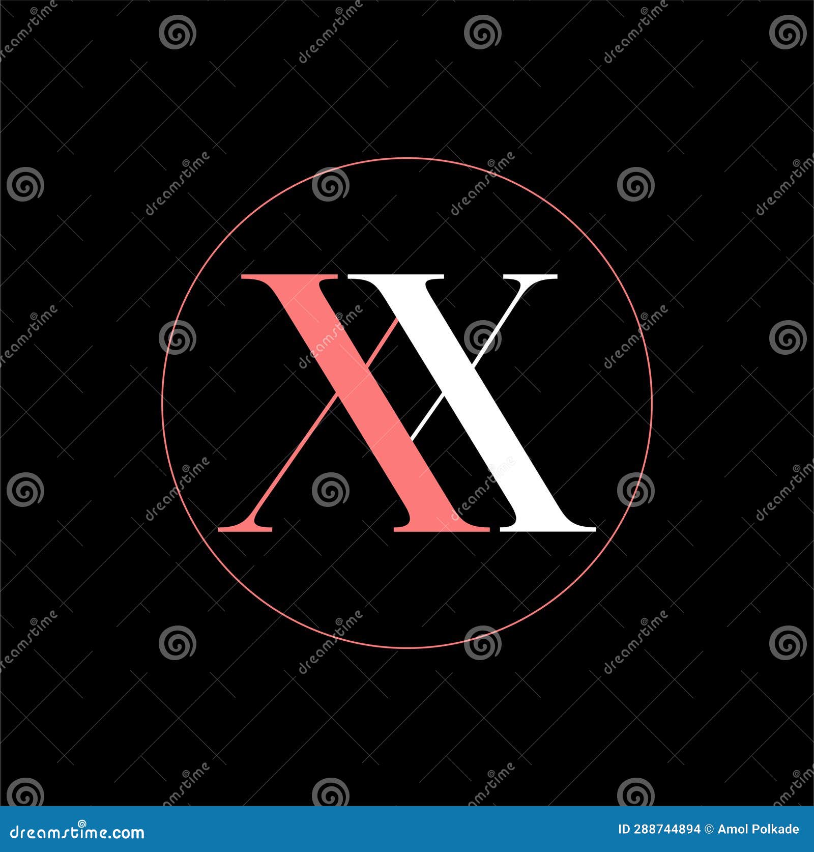 XX Company Name Vector Icon in Round Shape Stock Vector - Illustration