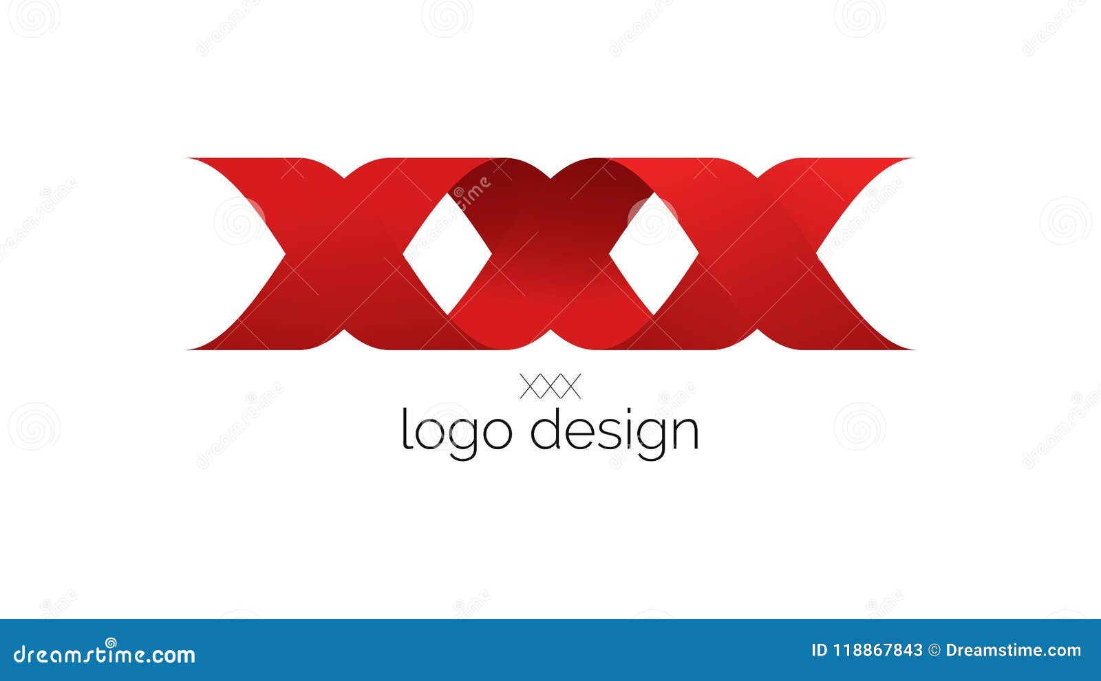 XXX Kisses Red 3D Logo Design with 2 Ribbons Stock Vector - Illustration of  homes, logotype: 118867843