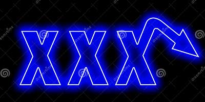 A XXX Neon Logo for Men with Erectile Dysfunction Stock Illustration
