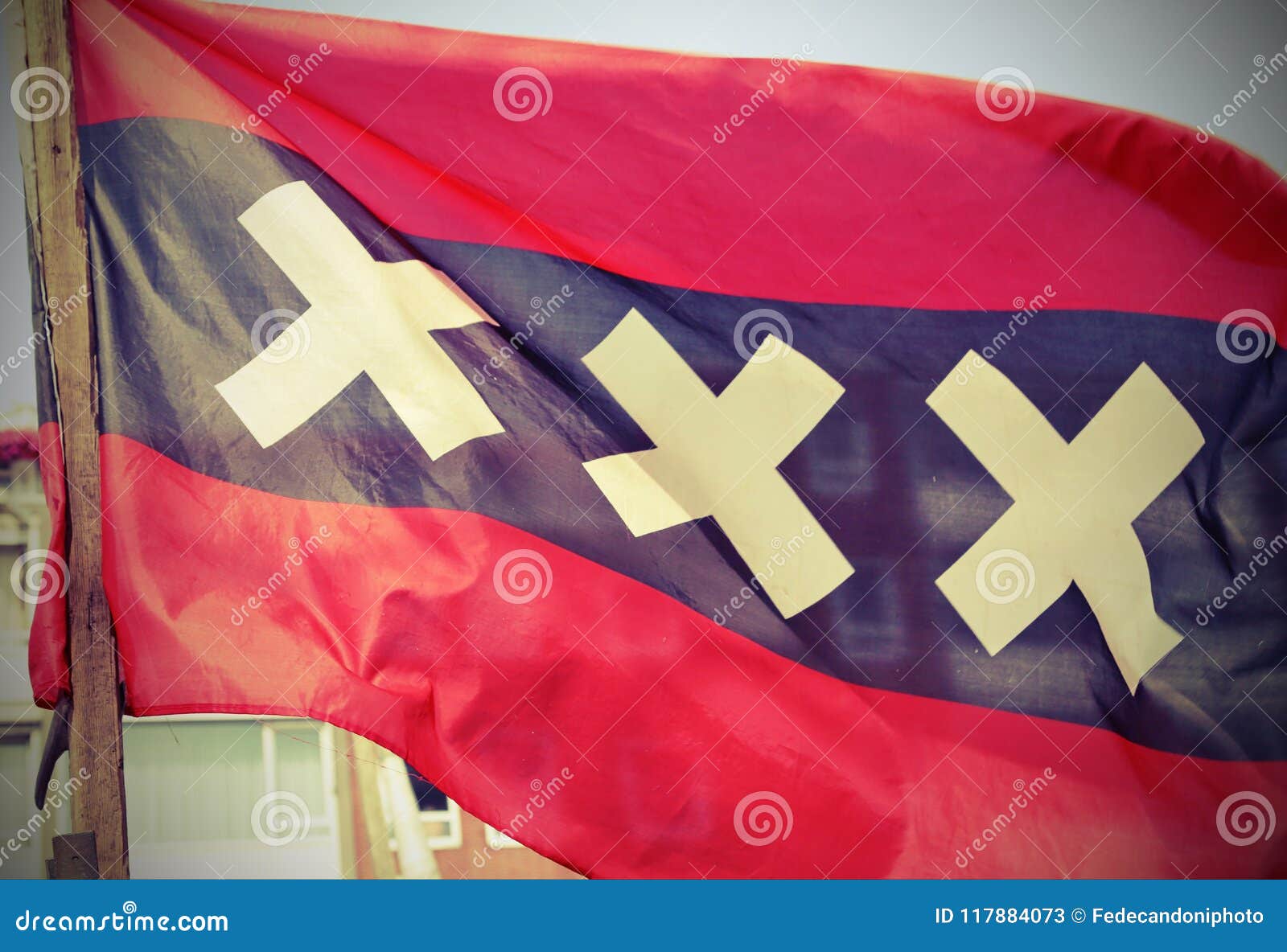 XXX Sur Le Drapeau DAmsterdam Image stock - Image du rouge, trois:  117884073