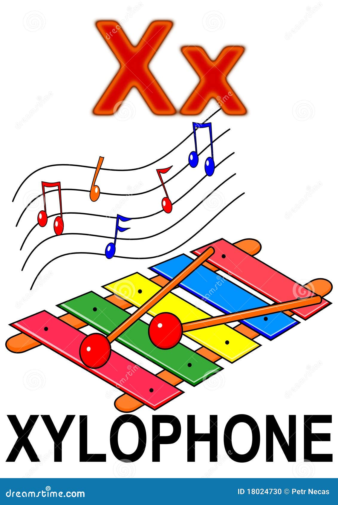 Xylophone de la lettre X illustration stock. Illustration du lettre